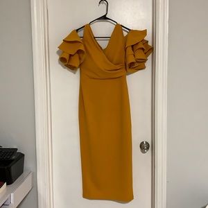 Yellow midi dress